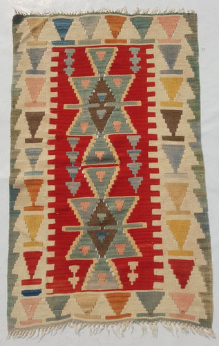 Vintage Traditional Handcrafted Turkish Kilim Rug for Home Décor 120x72 cm