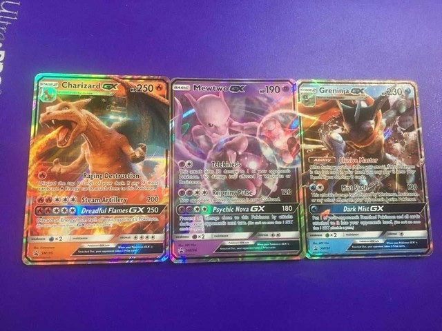 Charizard GX SM195, Greninja GX SM197, Mewtwo GX SM196 Detective
