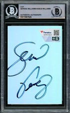 Serena & Venus Williams Autographed 2.5x3.5 Cut Signature Holo Foil Beckett