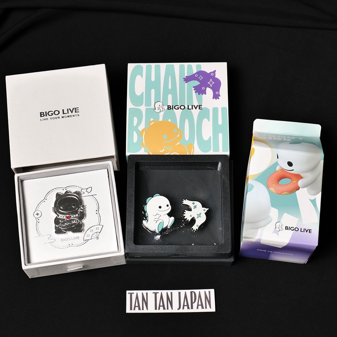 Bigo Live - Chain Brooch Pin & Character Pins & Donut Dino Mini