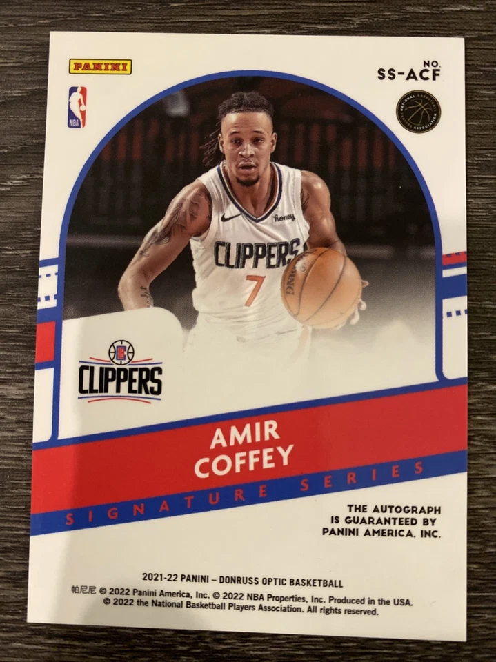 2021-22 Donruss Optic Amir Coffey Signature Series Autograph Auto card - Image 2 of 2