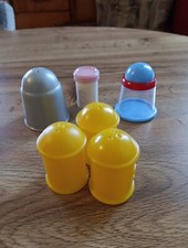 KIDS PRETEND PLAY FOOD KITCHEN SALT AND PEPPER SHAKERS YELLOW BLUE KIDS TOY