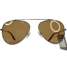 Foster Grant Max Block Sunglasses Aviator 100 UVA-UVB Protection Gold Brown Nwt