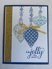 Christmas be jolly gleaming ornament card kit of 10 made w/ Stampin' Up