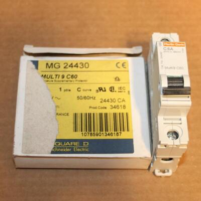 One NOS Square D MG24430 PROTECTOR 1P 6-A AMP 240/277V Multi 9 C60