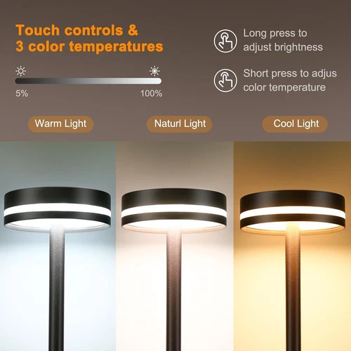 1-3 PCS Rechargeable Cordless Table Lamp Portable Battery Powered LED Desk Lamps - Picture 15 of 20