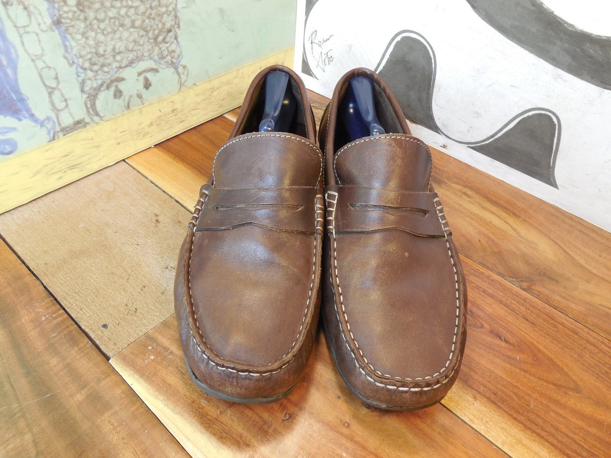 Florsheim Mens 12M Penny Loafers Moc Toe Leather Driving Shoes‎ Brown Black EUC 6154TFwX-xL._AC_UY900_.jpg main image 4
