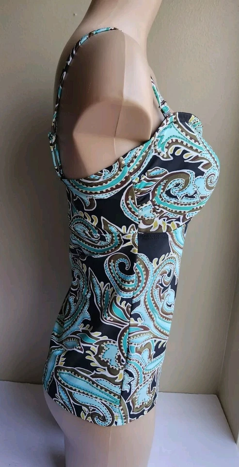 Купальный костюм Croft & Barrow топ танкини с принтом пейсли с легкой подкладкой размер 12 - Изображение 4 из 4