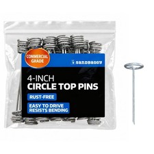 BULK 4 in. Circle Top Landscape Pin – Galv. 11 Gauge Garden&Weed Barrier Staples