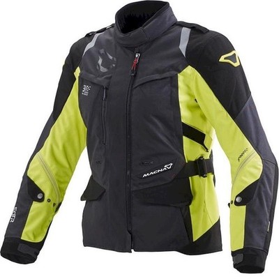 MOTORRADJACKE MACNA ECUADOR DAMEN Fluo Yellow, schwarz