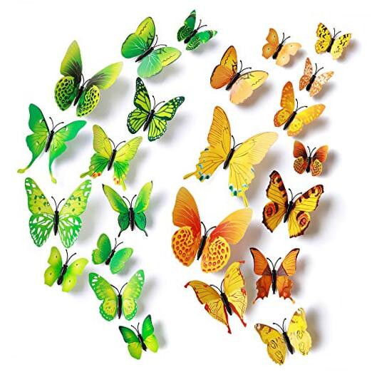24pcs 3D Vivid Special Man-Made Lively Butterfly Art DIY Decor Wall Stickers 