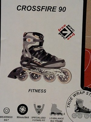 New Rollerblade Crossfire 90 mens inline skates size US 10/ EU 43
