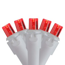 Northlight Set of 50 Red LED Wide Angle Christmas Lights - White Wire