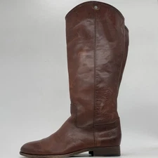 Frye Melissa Button 2 Women's 15.5" Tall Leather Boots Cognac Size 10 B