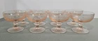 set of 8 Pink Depression Glass Sherbet Dishes by Atlas Glass "Cloverleaf" Design