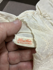 VintageHand Made Ivory 3 piece Christening Outfit Dress  Bonnet for Christening