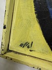 Vintage Figurative Face Expressionism Abstract Signed Painting Framed Canvas MCM — photo 3