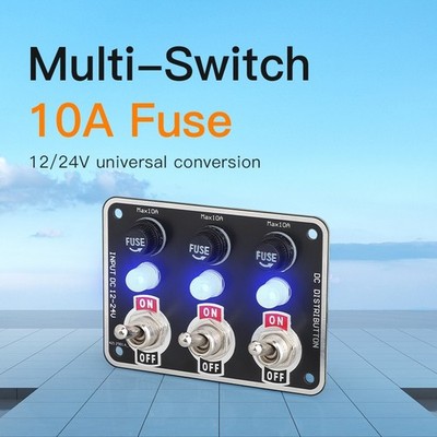 Toggle Switch Panel Lights Switch Fuse 10A Switch Panel 12V For Car Boat