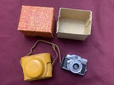 Hit Vintage Miniature Camera with Leather Case 1950's and Original Box