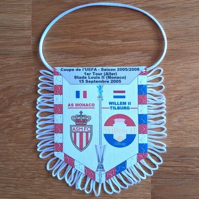 MONACO / WILLEM II TILBURG (1er Tour - Coupe UEFA 2006) - Fanion en tissu, neuf - Photo 1/2