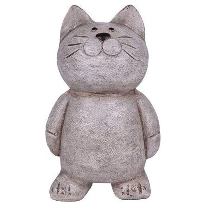 Gatto Bianco in Resina 18 cm Soprammobile Statuetta Arredo Casa Idea Regalo, fotografia 6 di 9