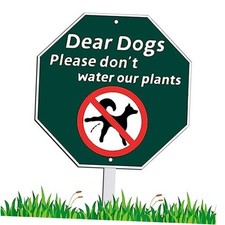 Dear Dogs Please Don't Water Our Plants,Funny Dog Yard Sign with Stake, color 1