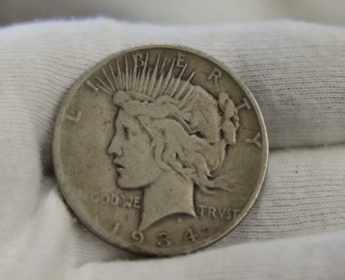 1934 S  US Peace Silver Dollar $1 VG