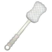 Long Handled Body & Back Scrubber Bath Sponge 1 count (Pack of 1), White 