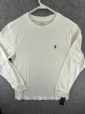 NWT Polo Ralph Lauren Boys White Pony T Shirt Long Sleeve Large 14-16 Youth