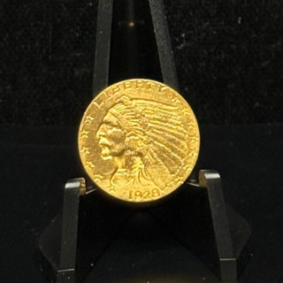 1928 $2.50 2 1/2 Dollars Gold Quarter Eagle Indian Coin