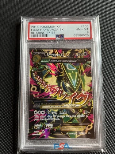 M Rayquaza EX Full Art Holo PSA 8 Roaring Skies 105/108