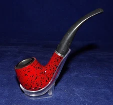 Very clean hand carved "S" Savinelli ? Bent billiardtabacco pipe Metal insert