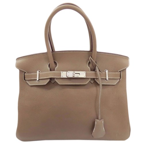 HERMES  Birkin 30 Etoupe SilverHardware Handbag Taurillon Clemence  Ladies [...