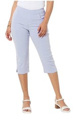 HUE Women's Striped Pedal Pusher Pant Blue Stripe