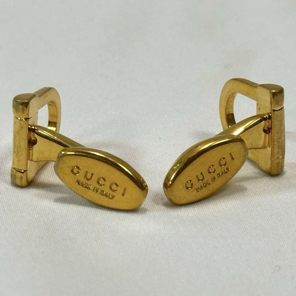 Gucci золото GG запонки металл сделано в Италии б/у - Изображение 3 из 4