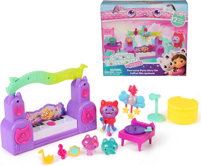 DreamWorks GABBY'S Dollhouse The Movie, Paw-Some Party Story Set with DJ Catn...