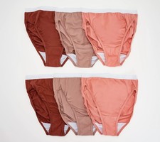 Breezies Set of 6 Original Cotton Hi-Cut Panties Tonal Pack 14 New