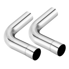 LCGP 2"OD 2 Pcs 90 Degree Exhaust Tube Made of High Quality Stainless Steel DIY