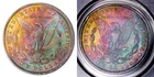 1884-O PCGS MS64 CAC MORGAN $ GORGEOUS END ROLL COLORFUL RAINBOW **