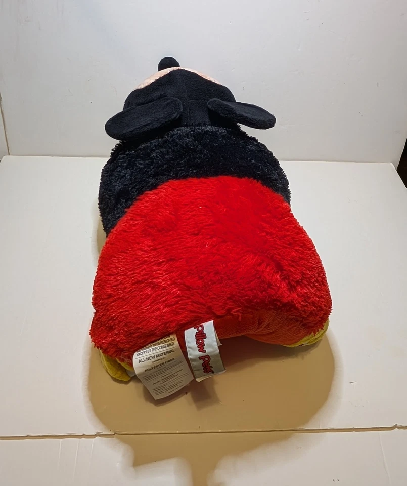 Almohada clásica de Mickey Mouse de los parques de Disney Mascotas Pal almohada de felpa 18" rojo negro Foto 4 de 4