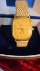 New ListingVintage Omega Seamaster Quartz Mens Watch Gold Tone Square Case Swiss Date...