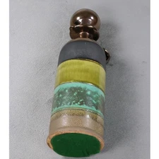 Vintage Ceramic Decorative Bottle w/ Stopper Multi-Color Glazed Unique Art Piece