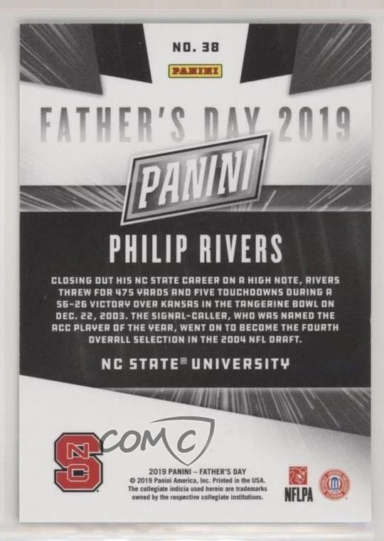 2019 Panini Father's Day Cracked Ice /25 Philip Rivers #38 - Image 2 of 2