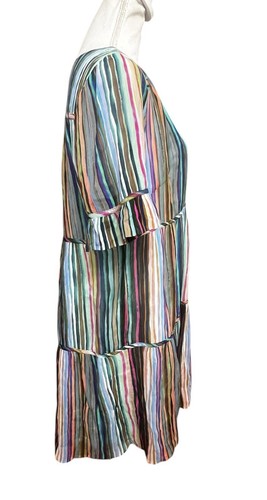 Marie Oliver 100% Silk Vanessa Dress Watercolor Tie Dye Women's size XL - Picture 3 of 6