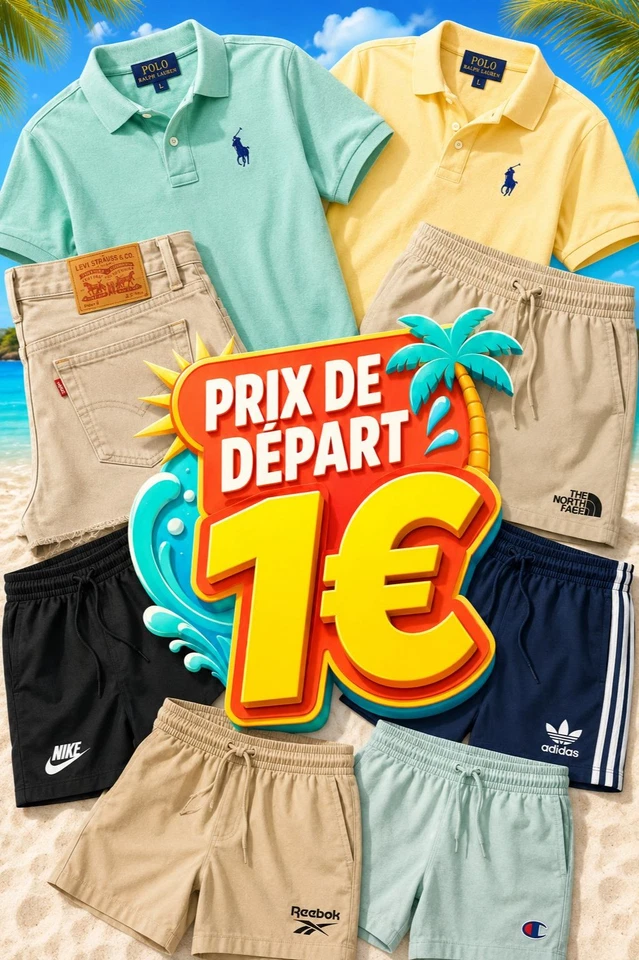 🔴  DROP 1€ | Summer Day ☀️ |  100% Marque Femme & Homme