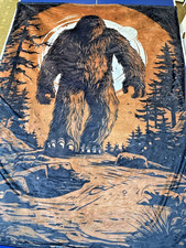 Bigfoot Sasquatch Monster Cryptid Large Blanket Throw Soft New - Never used
