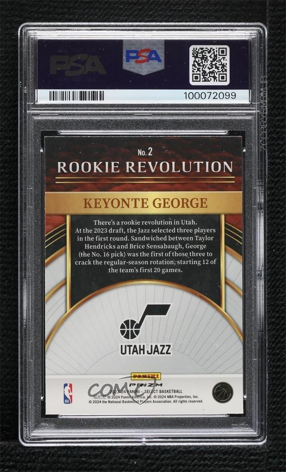 2023 Panini Select Rookie Revolution Green Prizm Keyonte George #2 PSA 9 MINT RC - Image 2 of 2
