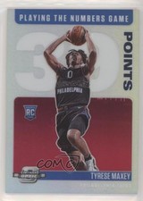 2020-21 Panini Contenders Optic Playing the Numbers Game Tyrese Maxey #21 4g0