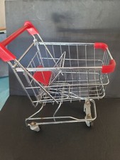 Vintage Chrome Metal Toy Shopping Cart 12"