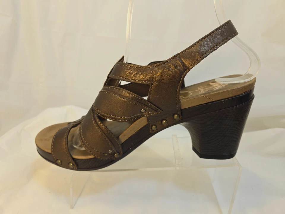 Sandalias Dansko Nina para mujer de cuero bronce tacón alto talla 38 / EE. UU. 7,5 - 8 M Foto 4 de 4